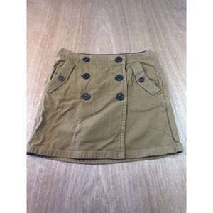 J.Crew Women’s Utility Skirt Size 4 Brown Button Front Cotton
